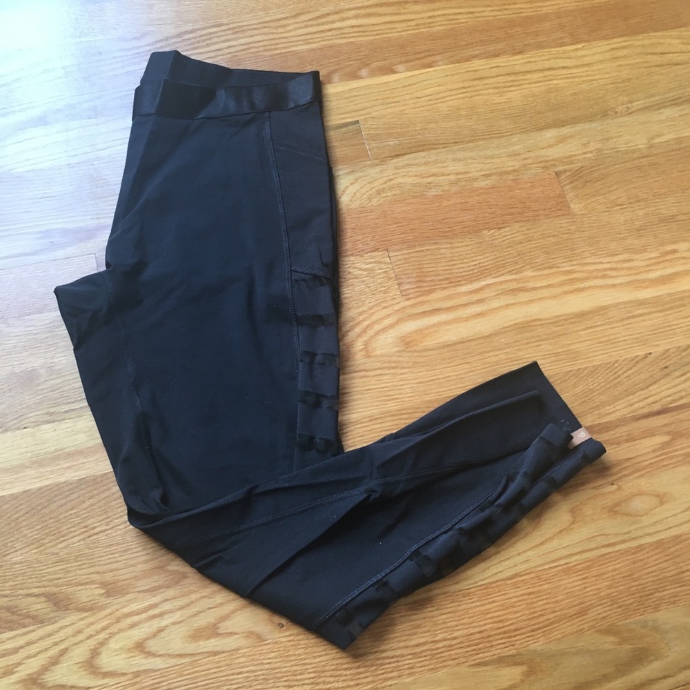 Lou & Grey Black Leggings with Sheer Side Panels